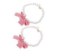 GMJGCIRVC 2pcs Verstellbare Blütenscheibenhälfte Halskette für kleine Katzen und Hunde elegantes Kunstperlendesign mit fröhlichen Geräuschen für interaktive Spaß und einfache Wartung