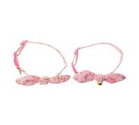 GMJGCIRVC 2pcs Verstellbare süße Welpenkragen mit Bell Charm Fabric Stoff Haustierblumen Halskette für Hunde und Katzen dekorative elegante Schmuck für Hochzeiten Jubiläumsfotoshoots