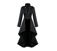Gmokluytw Damen Gothic viktorianischer Frack - Renaissance Steampunk Frack, Gothic-Frack, Uniform, viktorianischer Schwalbenschwanz, lange Trenchjacke, Vintage-Jacke, Mantel, Halloween-Kostüme