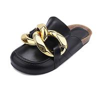 GMRZ Flache Slide Sandalen Für Damen, Hausschuhe Ohne Offenen Zeh Mit Fußgewölbe Lässige Elegante Damenschuhe rutschfeste Gummisohle Sommersandalen,Schwarz,41