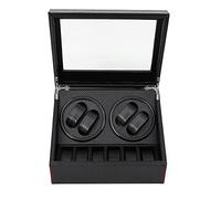 GMSLuu 4+6 Uhrenbeweger Uhrenwinder Uhrenbox Automatik Box Kaste Schwarz Für Aufbewahrung von Uhren Automatikuhren Beweger Kohlefaser Speicher Display