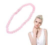 GNALIA 1-Teiliges Rosenquarz Armband, Pink, 19 Cm Länge Mit 4-5 Mm Edelsteinperlen, Hochwertiges Frauenarmband Aus Natürlichem Rosenquar