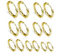 GNALIA Ohrringe Gold 7 Paar 316L Chirurgenstahl Creolen Set 8/10/12/14/16/18/20Mm Für Männer Frauen Hypoallergen Ohrschmuck