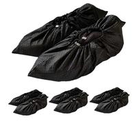 GNALIA Schuhüberzieher, 4 Paar Schwarz, Größe 37-45, Rutschfest, Wiederverwendbar, Wasserdicht, Staubschützend Für Hausreinigung
