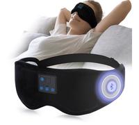 GNEGNI LIFE Bluetooth Schlafmaske mit Kopfhörer, Bequeme 3D Schlafmaske für Seitenschläfer, Verdunkelung & kein Augendruck, Waschbare Augenmaske Bluetooth 5.4 für Schlafen, Reisen & Insomnia (Schwarz)