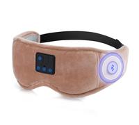 GNEGNI LIFE Bluetooth Schlafmaske mit Kopfhörer, Bequeme 3D Schlafmaske für Seitenschläfer, Verdunkelung & kein Augendruck, Waschbare Augenmaske Bluetooth 5.4 für Schlafen, Reisen & Insomnia (Braun)
