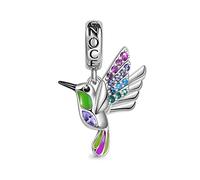 GNOCE Blume/Pflanze Anhänger Charms 925 Sterling Silber Baumeln Kolibri Charm Bead Fit Armband/Halskette für Frauen Mädchen Tochter (Kolibri)