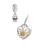 GNOCE Charm Anhänger Forever In My Heart Herz Gedenk Urne-Asche Anhänger 925 Sterling Silber Charm Fit Alle großen Marken von Armband/Halskette