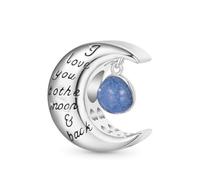 GNOCE Charm Anhänger Leuchtend Mond Kreuz Schildkröte Amethyst Schmetterling für Frauen, S925 Sterling Silber Charm Armband für Sie, Geschenk zum Valentinstag und Muttertag, Inner Diameter 4.5 mm,