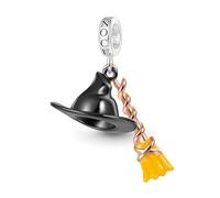 GNOCE Charm Anhänger Wicked Hexe Hut & Besen von Elphaba Anhänger S925 Sterling Silber Charm Perlen für Armband Halskette Schmuck Geschenk für Fans