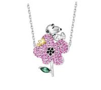 GNOCE Halskette Peanuts Snoopy Blume Diamant 925 Sterling Silber Damen Schmuck für Mädchen Kinder
