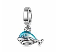 GNOCE Katze Anhänger Charms 925 Sterling Silber Tier Fisch Charms für Frauen Mädchen Muttertagsgeschenke passend für Armband/Halskette (Wal)