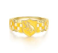 GNOCE Ring Harry Potter Gryffindor,Slytherin,Hufflepuff,Ravenclaw Bandring Schmuck 925 Sterling Silber Geschenk Für Fans zum Weihnachten Valentinstag (Hufflepuff, 9)
