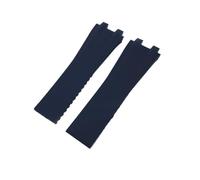 GNUFOPI 26mm 20mm Silikonkautschuk-Uhrenarmband kompatibel mit Ulysse Nardin Schwarz Blau Braun Wasserdichtes Armband Stahl Faltschließe Handgelenkwerkzeuge(Blue Without Buckle)