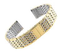 GNUFOPI Kompatibel mit Longines La Grande-Uhren. Ersetzen Sie das Armband aus massivem Edelstahl, 13 mm, 18 mm, 20 mm, 22 mm, universelles Bandzubehör(Silver Gold,18mm)