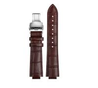 GNUFOPI Kompatibel mit LV Watch Raised Mouth Kompatibel mit Louis Vuitton Tambour Series Q1121 Spezielles Uhrenarmband Herren Damen Q114k Lederarmband(Brown sivler B,21mm-12mm)