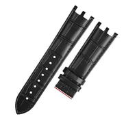 GNUFOPI Uhrenarmband Mit Doppelter Kerbe, 22 Mm, Kompatibel Mit Versace V-RACECHRONO Lederuhrenarmband GTM-Zubehör(Black no Buckle)