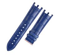 GNUFOPI Uhrenarmband Mit Doppelter Kerbe, 22 Mm, Kompatibel Mit Versace V-RACECHRONO Lederuhrenarmband GTM-Zubehör(Blue no Buckle)