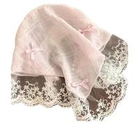 GNYVZXPLQ LaceHead-Schal, Dreieckiger Schal aus Polyester mit Spitze und Schleife, mehrfarbig, einfarbig, for Damen(Color1)