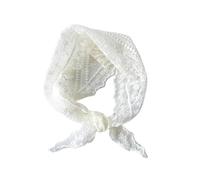 GNYVZXPLQ LaceHead-Schal, Gehäkelter dreieckiger Kopfschal aus Blumenspitze mit mehrfarbigem Wickeltuch(A-white)