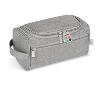 GO!elements® Smart Kulturbeutel Männer Kulturtasche zum Aufhängen Herren & Damen - Kosmetiktasche Männer Frauen für Koffer & Handgepäck - Waschtasche Reise-Tasche, Farbe:Grau