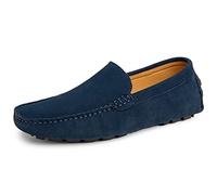 Go Tour Handgefertigte Herren-Slipper aus Wildleder, A Blue, 46 EU