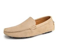 Go Tour Handgefertigte Herren-Slipper aus Wildleder, Beige., 43 EU