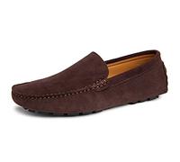 Go Tour Handgefertigte Herren-Slipper aus Wildleder, Ein Braun, 47 EU