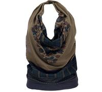 Goa Top, Dashiki Psytrance Neckholder, Damen, Baumwolle, olive, M/L (38/40)