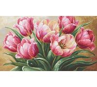 Luca-S Pe Point Kit Gold - Anmutige Tulpen G718 Kreuzstich-Set nach Zählmuster für Erwachsene, Handarbeits- und Stickset