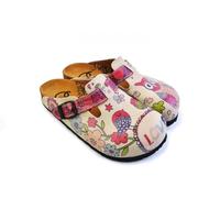GOBY Clogs Hausschuhe Damen | Handgefertigte Premium Clogs mit Buntem Print - Bequeme & leichte Pantoletten Damen aus hochwertigem Imitationsleder mit Eva-Sohle