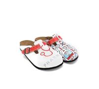 GOBY Clogs Hausschuhe Damen | Handgefertigte Premium Clogs mit Buntem Print - Bequeme & leichte Pantoletten Damen aus hochwertigem Imitationsleder mit Eva-Sohle