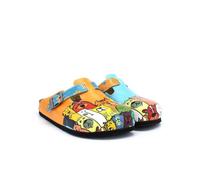 GOBY Clogs Hausschuhe Damen | Handgefertigte Premium Clogs mit Buntem Print - Bequeme & leichte Pantoletten Damen aus hochwertigem Imitationsleder mit Eva-Sohle