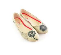 Goby Leder-Ballerinas in Creme - Größe 42 | Damen Ballerinas