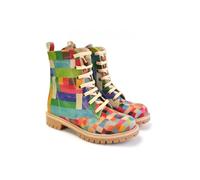 GOBY Long Boots Stiefeletten Damen mit Print | Handgefertigte Stiefel aus veganem Leder - Komfortabel, Nachhaltig & Stylisch - Einzigartiges Design für Alltag & Freizeit
