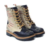 GOBY Long Boots Stiefeletten Damen mit Print | Handgefertigte Stiefel aus veganem Leder - Komfortabel, Nachhaltig & Stylisch - Einzigartiges Design für Alltag & Freizeit
