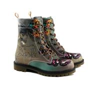 GOBY Long Boots Stiefeletten Damen mit Print | Handgefertigte Stiefel aus veganem Leder - Komfortabel, Nachhaltig & Stylisch - Einzigartiges Design für Alltag & Freizeit