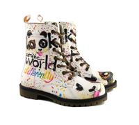 GOBY Long Boots Stiefeletten Damen mit Print | Handgefertigte Stiefel aus veganem Leder - Komfortabel, Nachhaltig & Stylisch - Einzigartiges Design für Alltag & Freizeit