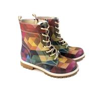 GOBY Long Boots Stiefeletten Damen mit Print | Handgefertigte Stiefel aus veganem Leder - Komfortabel, Nachhaltig & Stylisch - Einzigartiges Design für Alltag & Freizeit