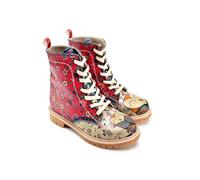GOBY Long Boots Stiefeletten Damen mit Print | Handgefertigte Stiefel aus veganem Leder - Komfortabel, Nachhaltig & Stylisch - Einzigartiges Design für Alltag & Freizeit