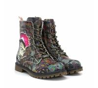 GOBY Long Boots Stiefeletten Damen mit Print | Handgefertigte Stiefel aus veganem Leder - Komfortabel, Nachhaltig & Stylisch - Einzigartiges Design für Alltag & Freizeit
