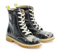 GOBY Long Boots Stiefeletten Damen mit Print | Handgefertigte Stiefel aus veganem Leder - Komfortabel, Nachhaltig & Stylisch - Einzigartiges Design für Alltag & Freizeit