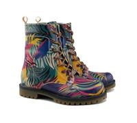 GOBY Long Boots Stiefeletten Damen mit Print | Handgefertigte Stiefel aus veganem Leder - Komfortabel, Nachhaltig & Stylisch - Einzigartiges Design für Alltag & Freizeit
