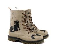 GOBY Long Boots Stiefeletten Damen mit Print | Handgefertigte Stiefel aus veganem Leder - Komfortabel, Nachhaltig & Stylisch - Einzigartiges Design für Alltag & Freizeit
