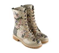 GOBY Long High Boots Stiefeletten Damen mit Print | Handgefertigte Stiefel aus veganem Leder - Komfortabel, Nachhaltig & Stylisch - Einzigartiges Design für Alltag & Freizeit