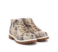 GOBY Short Boots Stiefeletten Damen mit Print | Handgefertigte Stiefel aus veganem Leder - Komfortabel, Nachhaltig & Stylisch - Einzigartiges Design für Alltag & Freizeit