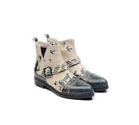 GOBY Short Boots Stiefeletten Damen mit Print | Handgefertigte Stiefel aus veganem Leder - Komfortabel, Nachhaltig & Stylisch - Einzigartiges Design für Alltag & Freizeit