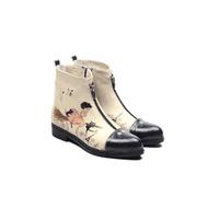GOBY Short Boots Stiefeletten Damen mit Print | Handgefertigte Stiefel aus veganem Leder - Komfortabel, Nachhaltig & Stylisch - Einzigartiges Design für Alltag & Freizeit