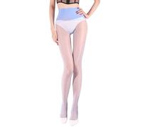 GOCBOBO Nahtlose Strumpfhose Damen 5 Denier Strumpfhose Glänzend Sexy Durchsichtige Strumpfhosen Ohne Naht Blau