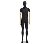 GOCHUSX Ganzkörper-Schaufensterpuppe, Schneiderpuppe, Schaufensterpuppen-Torso Mit Ständer Und Abnehmbarer Hand, Kleiderständer Für Bekleidungsgeschäfte(Schwarz,Male)